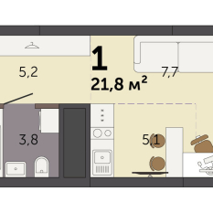 21.80 м² | 25 - 32 эт. 00
