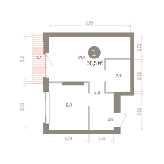 36.00 м² | 11 - 25 эт. 00