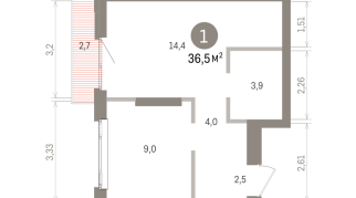 36.00 м² | 11 - 25 эт.