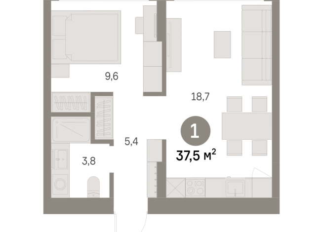 37.00 м² | 2 - 9 эт.
