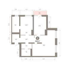 89.00 м² | 8 - 8 эт. 00