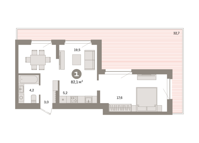 82.00 м² | 7 - 7 эт.