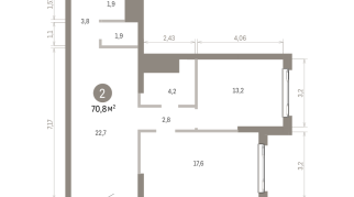 70.00 м² | 21 - 25 эт.