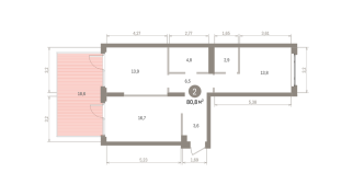 80.00 м² | 2 - 7 эт.