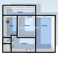 2-к квартира | 47.70 м² | 6 - 9 эт. 00