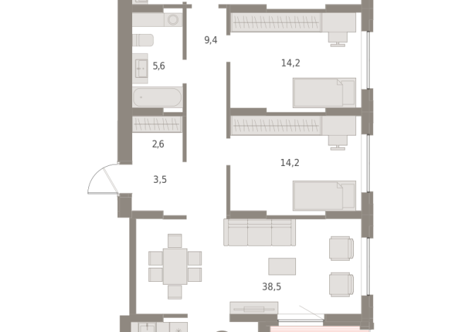 122.00 м² | 16 - 16 эт.
