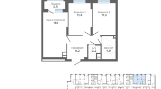 57.64 м² | 7 - 25 эт.