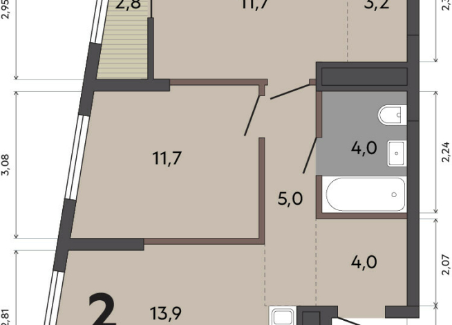 54.90 м² | 5 - 31 эт.