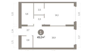 48.00 м² | 15 - 16 эт.