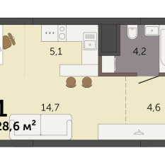 28.60 м² | 12 - 32 эт. 00