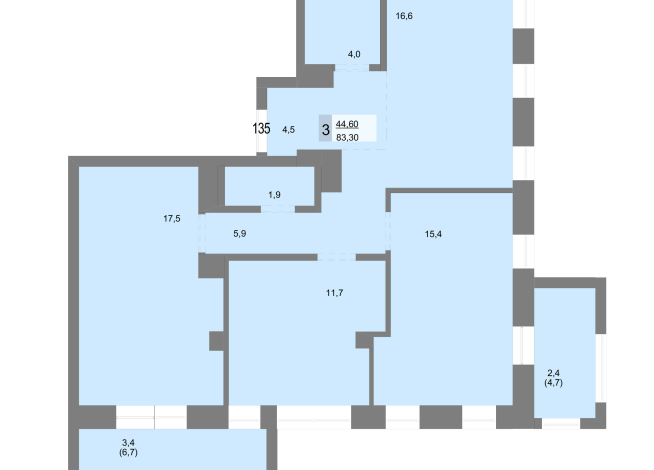 83.30 м² | 20 - 30 эт.