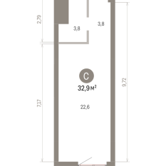 32.00 м² | 19 - 25 эт. 00