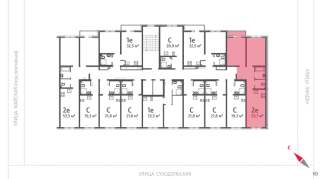 53.70 м² | 4 - 8 эт.