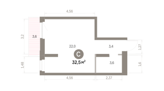32.00 м² | 4 - 16 эт.