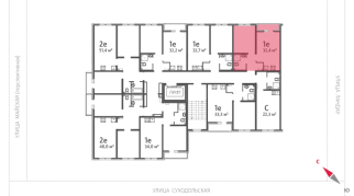 32.40 м² | 3 - 8 эт.