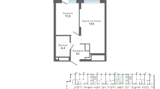 41.33 м² | 18 - 25 эт.