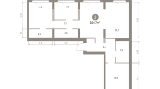 104.00 м² | 8 - 9 эт.