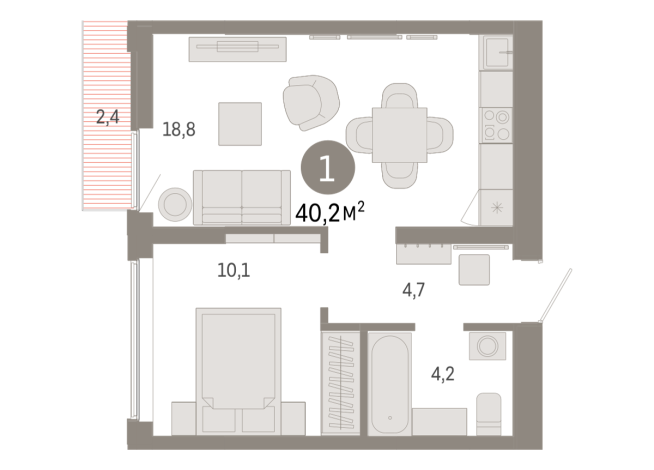 40.00 м² | 3 - 8 эт.
