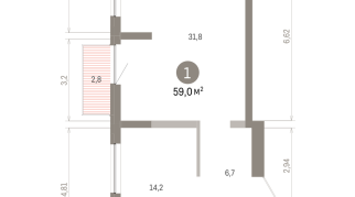58.00 м² | 9 - 9 эт.