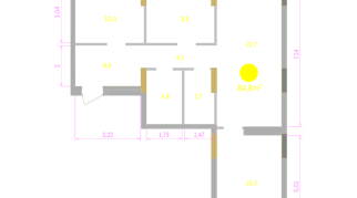 84.00 м² | 7 - 9 эт.