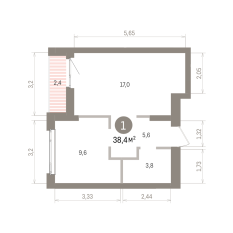 38.00 м² | 5 - 7 эт. 00