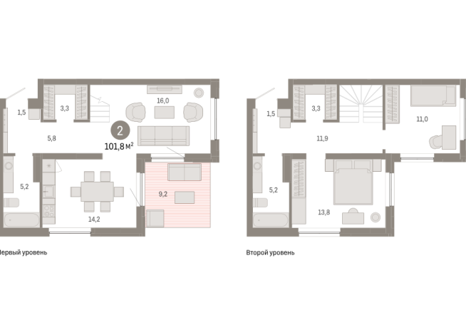 101.00 м² | 15 - 16 эт.
