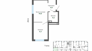 35.60 м² | 9 - 25 эт.