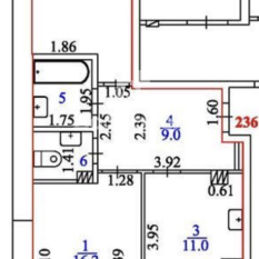 2-к квартира | 57.70 м² | 7 - 15 эт. 91