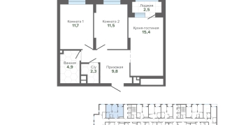 58.13 м² | 9 - 25 эт.