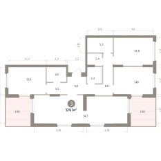 129.00 м² | 15 - 16 эт. 00