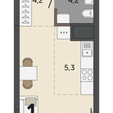 26.70 м² | 15 - 30 эт. 70