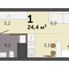 24.40 м² | 5 - 32 эт. 00