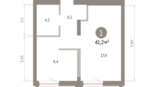41.00 м² | 7 - 8 эт.