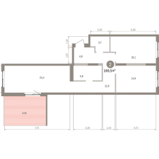 100.00 м² | 8 - 15 эт. 00