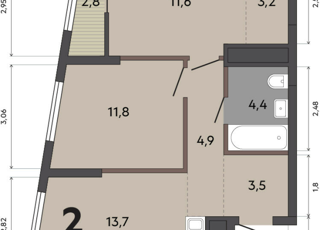 54.50 м² | 15 - 31 эт.