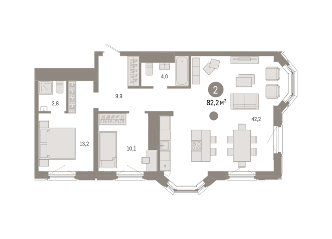 82.00 м² | 11 - 24 эт.