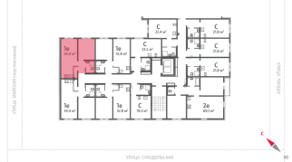 34.40 м² | 6 - 8 эт.