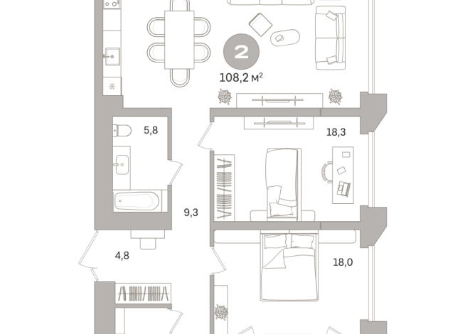 108.00 м² | 12 - 25 эт.