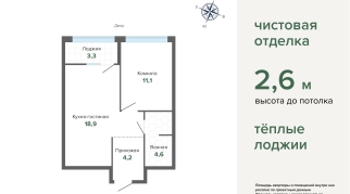 40.45 м² | 14 - 16 эт.