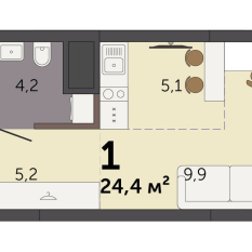 24.40 м² | 4 - 32 эт. 00