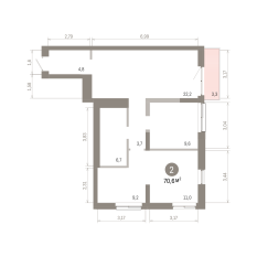 71.00 м² | 5 - 8 эт. 00