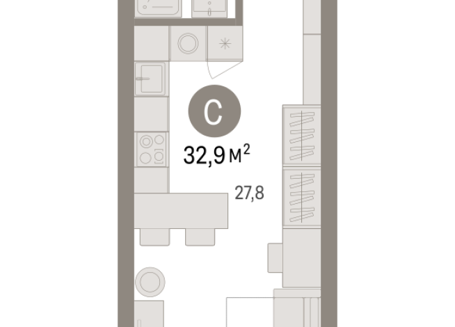 32.00 м² | 20 - 25 эт.