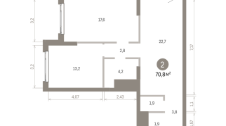 70.00 м² | 22 - 25 эт.