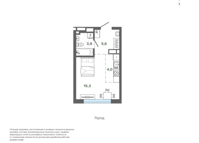 28.76 м² | 11 - 25 эт.