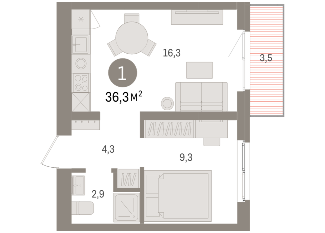 36.00 м² | 6 - 8 эт.