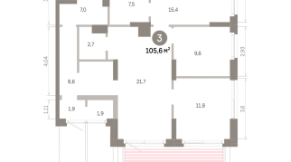 105.00 м² | 1 - 16 эт.