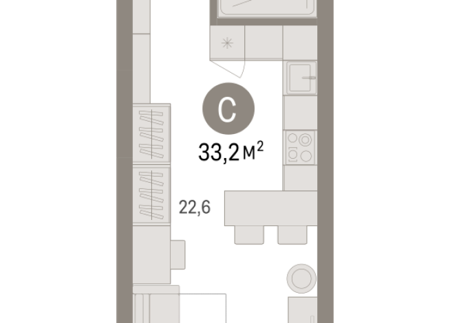 33.00 м² | 13 - 25 эт.