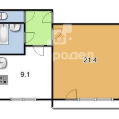 1-к квартира | 40.40 м² | 4 - 16 эт. 00