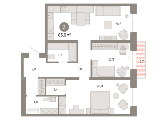 85.00 м² | 3 - 17 эт.
