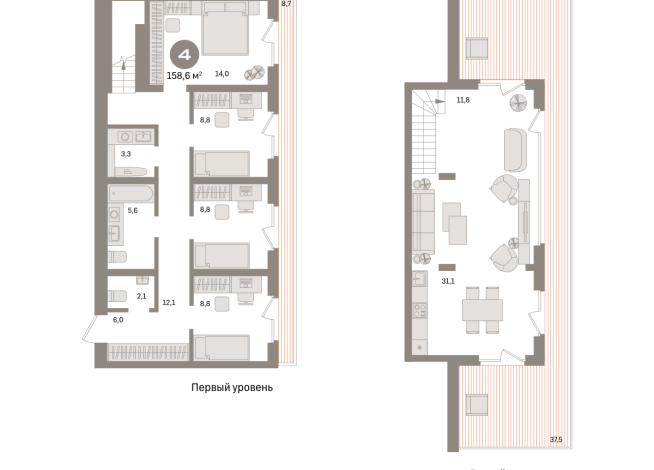 158.00 м² | 7 - 7 эт.